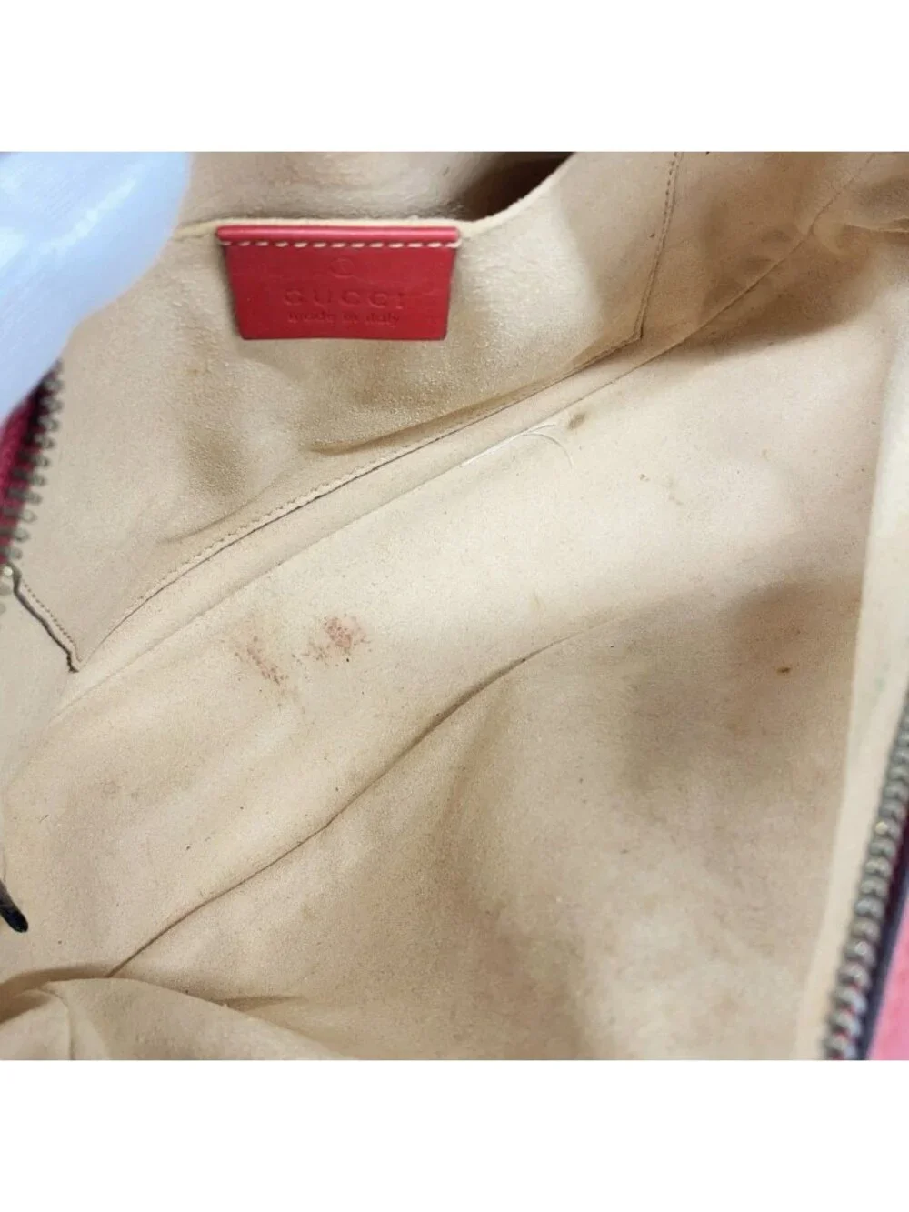 Gucci Shoulder Bag GG Marmont Leather Red Gold